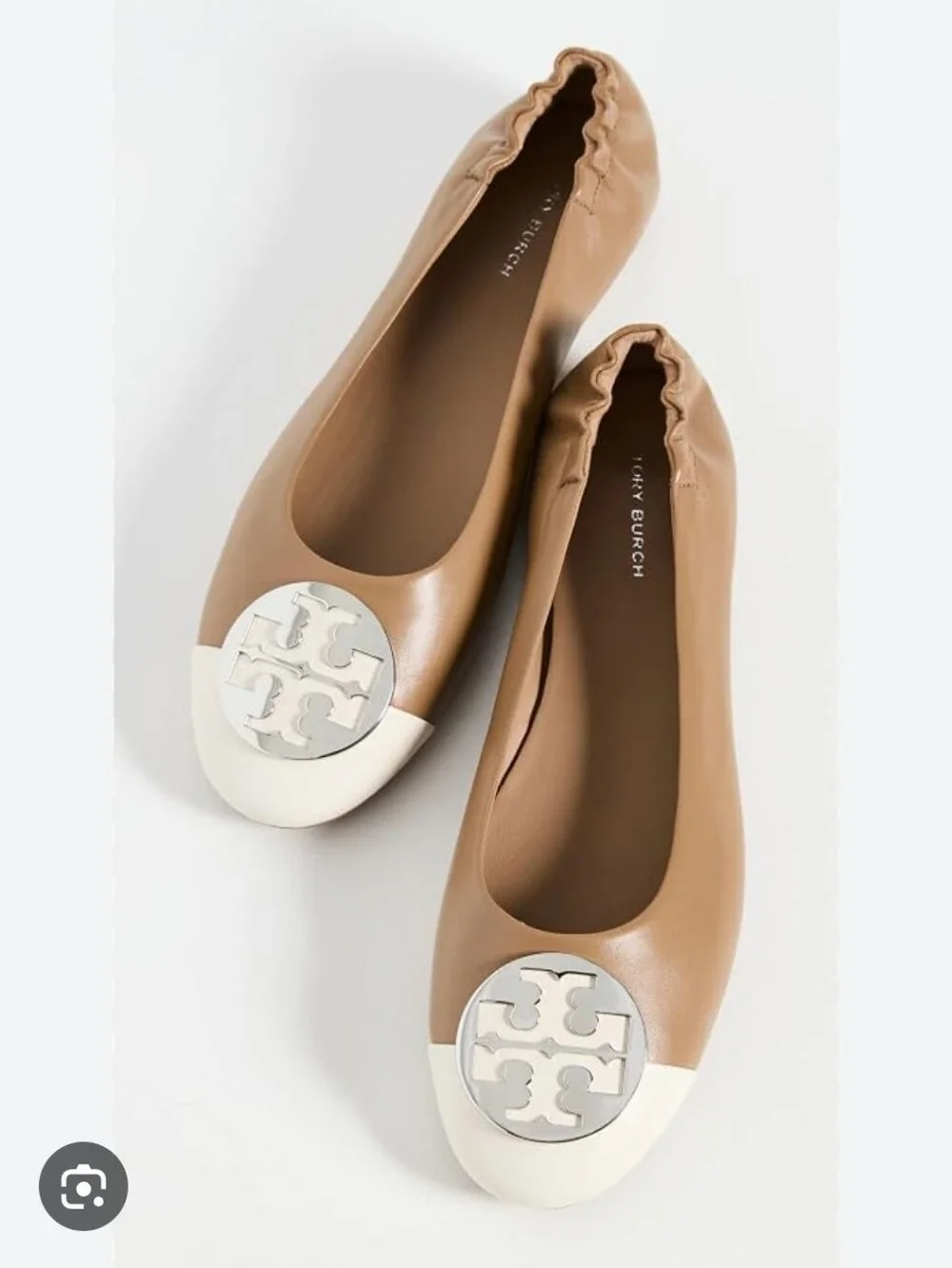 New Tory Burch Cap Toe Claire Leather Ballet Flats Sz 9.5 $275